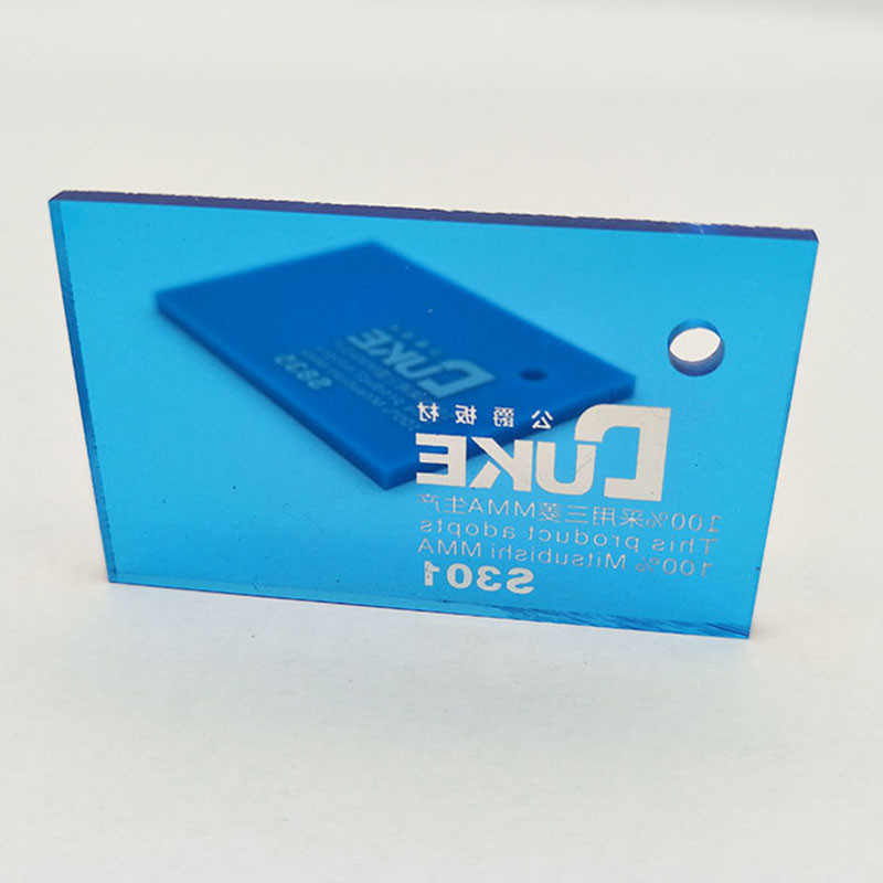 Warna Biru Transparan Cast Clear Acrylic Sheet 1020X2030mm Untuk AD Sign