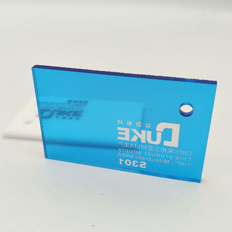 Warna Biru Transparan Cast Clear Acrylic Sheet 1020X2030mm Untuk AD Sign