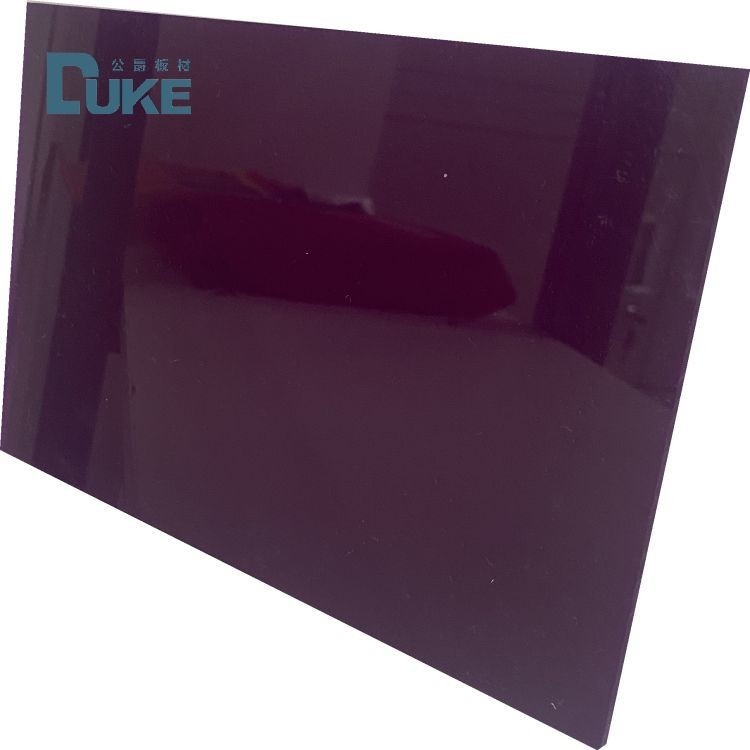 UV Blocking Colored Purple See Through Glossy Solid Perspex Sheet untuk signage