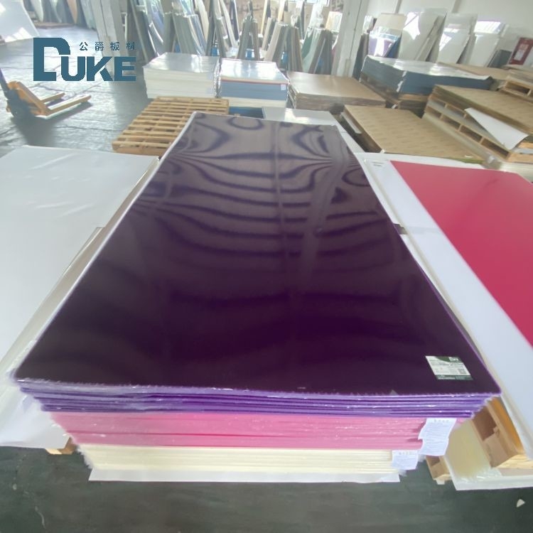 UV Blocking Colored Purple See Through Glossy Solid Perspex Sheet untuk signage
