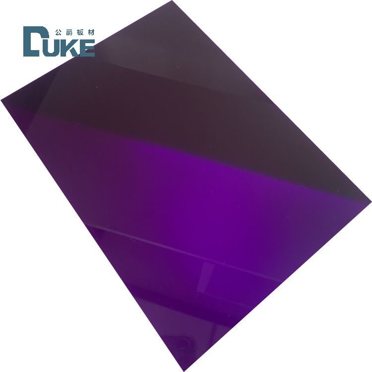 UV Blocking Colored Purple See Through Glossy Solid Perspex Sheet untuk signage