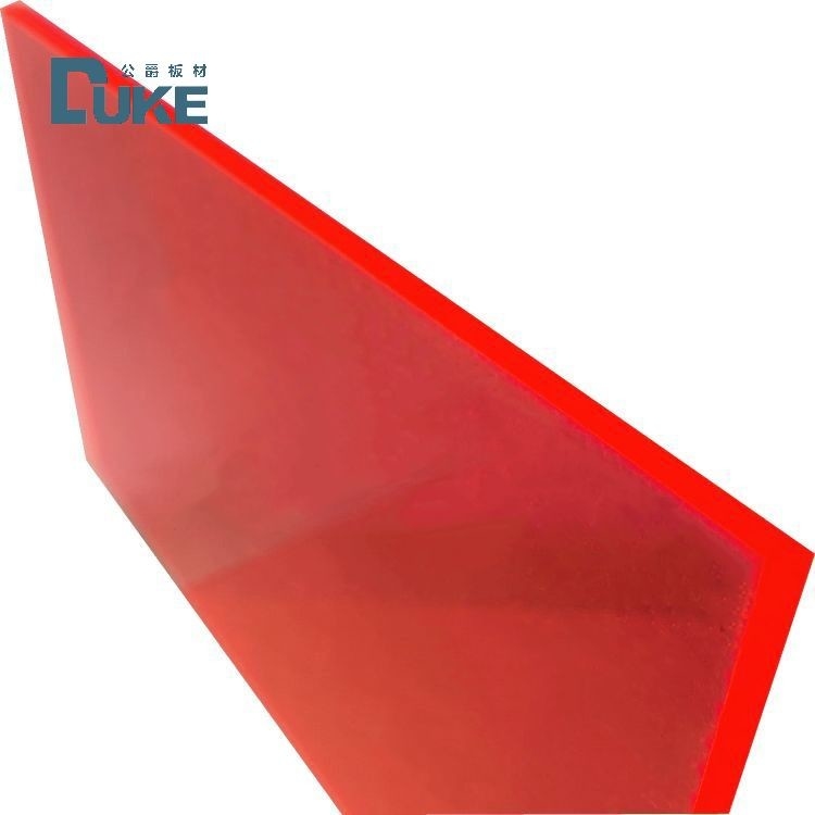 UV Resistance Fluorescent Transparan Merah / Pink Cast Acrylic Perspex Sheet Untuk Iklan