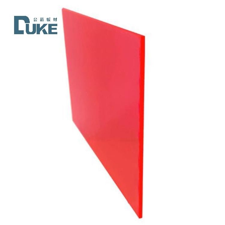 UV Resistance Fluorescent Transparan Merah / Pink Cast Acrylic Perspex Sheet Untuk Iklan
