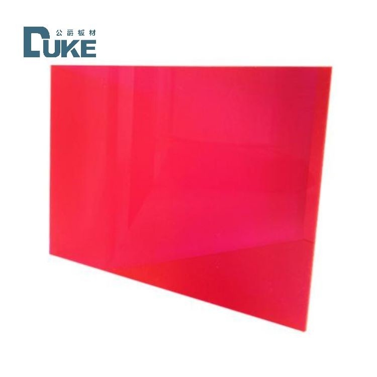 UV Resistance Fluorescent Transparan Merah / Pink Cast Acrylic Perspex Sheet Untuk Iklan