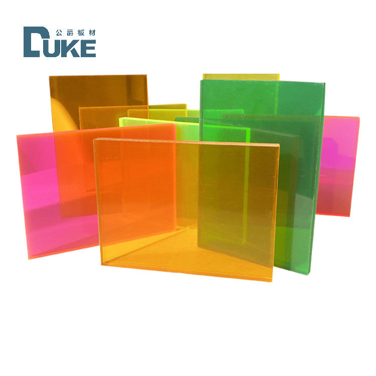 Custom 50mm Cast PMMA Panel Fluoresen Tahan Panas 12mm/10mm/20mm Lembar Plastik Akrilik Lembar Dekorasi Iklan