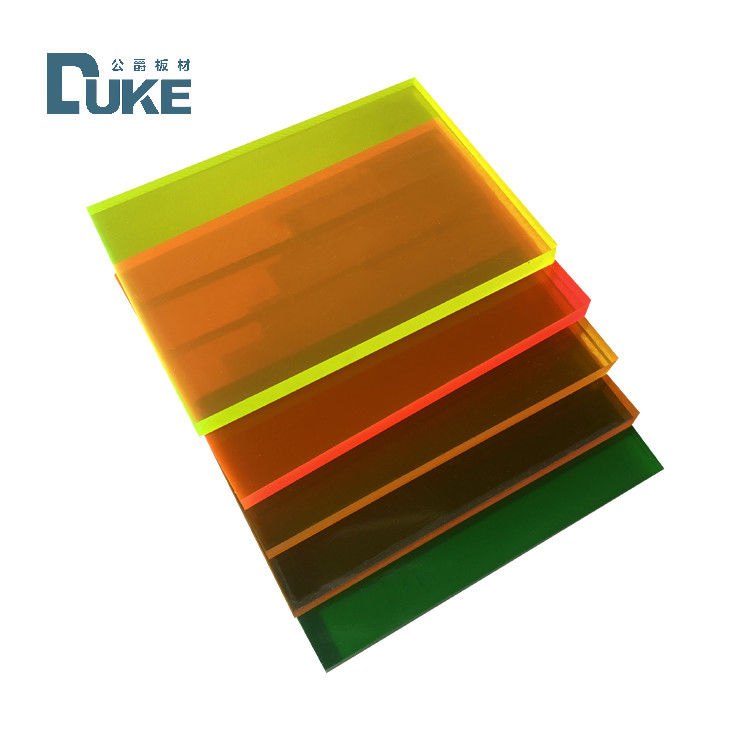 Custom 50mm Cast PMMA Panel Fluoresen Tahan Panas 12mm/10mm/20mm Lembar Plastik Akrilik Lembar Dekorasi Iklan