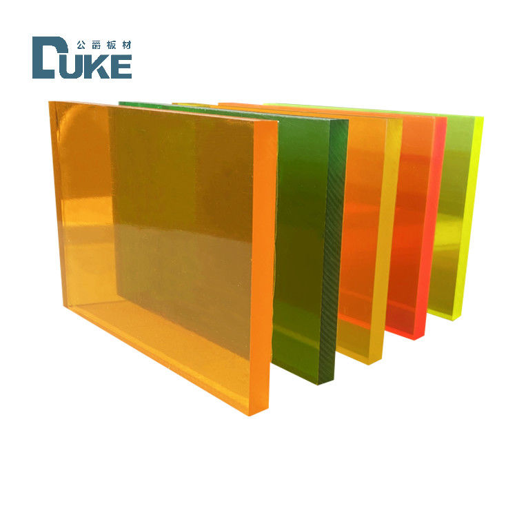 Custom 50mm Cast PMMA Panel Fluoresen Tahan Panas 12mm/10mm/20mm Lembar Plastik Akrilik Lembar Dekorasi Iklan