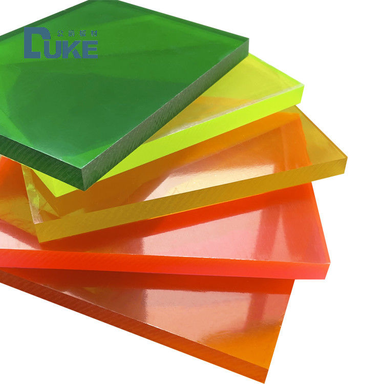 Custom 50mm Cast PMMA Panel Fluoresen Tahan Panas 12mm/10mm/20mm Lembar Plastik Akrilik Lembar Dekorasi Iklan