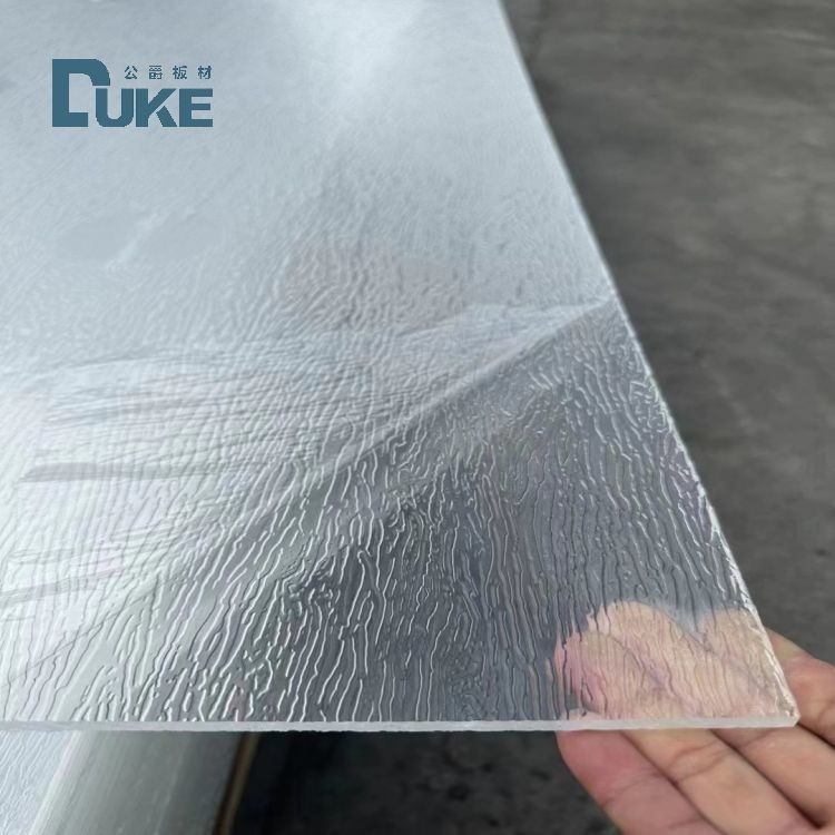 Bahan kimia tahan batu tekstur jelas berbentuk V bergaris acrylic lembaran di 6mm 10mm Ketebalan dan desain tahan lama