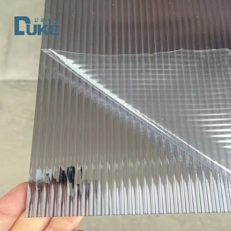 Bahan kimia tahan batu tekstur jelas berbentuk V bergaris acrylic lembaran di 6mm 10mm Ketebalan dan desain tahan lama