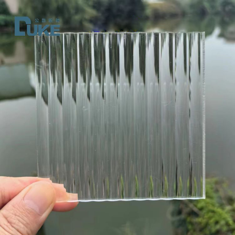 Dekoratif Lridescent tekstur berwarna Lembar akrilik Fluted Jelas tekstur Lembar akrilik