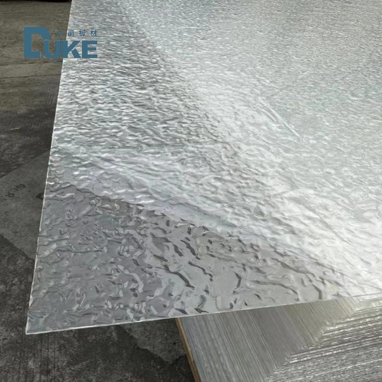 Bahan kimia tahan batu tekstur jelas berbentuk V bergaris acrylic lembaran di 6mm 10mm Ketebalan dan desain tahan lama
