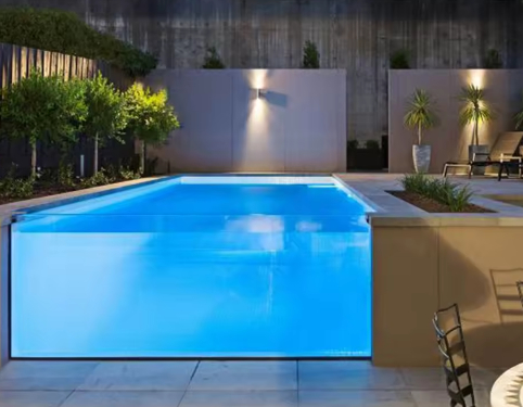 Custom Ukuran Besar Clear Acrylic Pool Wall untuk Infinity Edge Kolam Renang Hotel Villa Resort