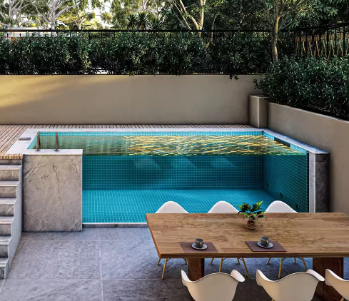 Custom Ukuran Besar Clear Acrylic Pool Wall untuk Infinity Edge Kolam Renang Hotel Villa Resort