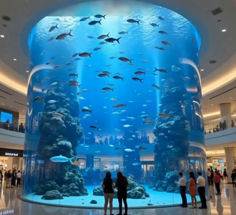 Heavy Duty tebal lempeng acrylic cast Panel transparan besar untuk akuarium Oceanarium terowongan bawah air melihat jendela