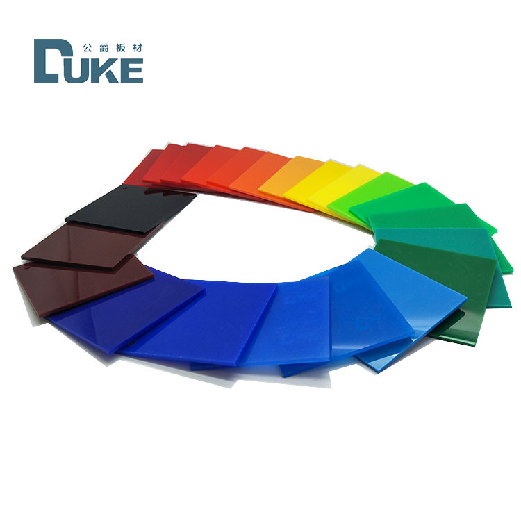 Duke Transmittansi Cahaya 93% Perspex Warna Lembar Akrilik Untuk Tanda Cahaya
