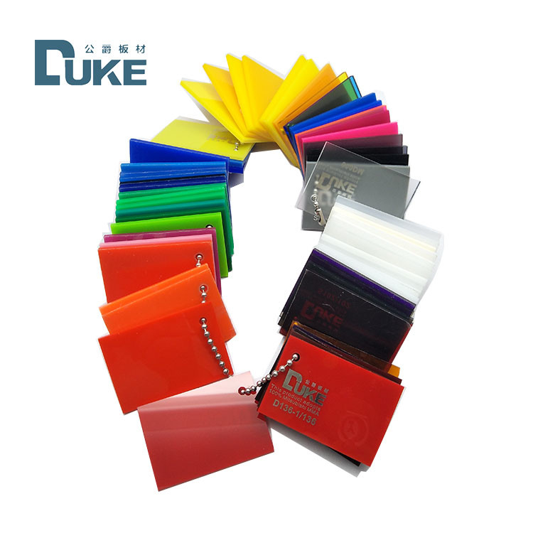Duke Transmittansi Cahaya 93% Perspex Warna Lembar Akrilik Untuk Tanda Cahaya