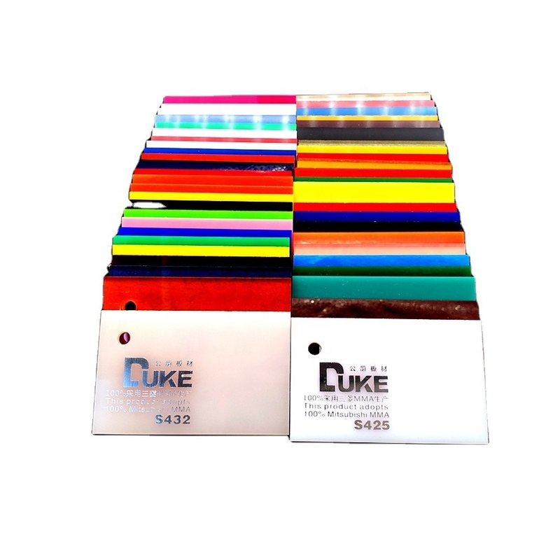 Duke Transmittansi Cahaya 93% Perspex Warna Lembar Akrilik Untuk Tanda Cahaya