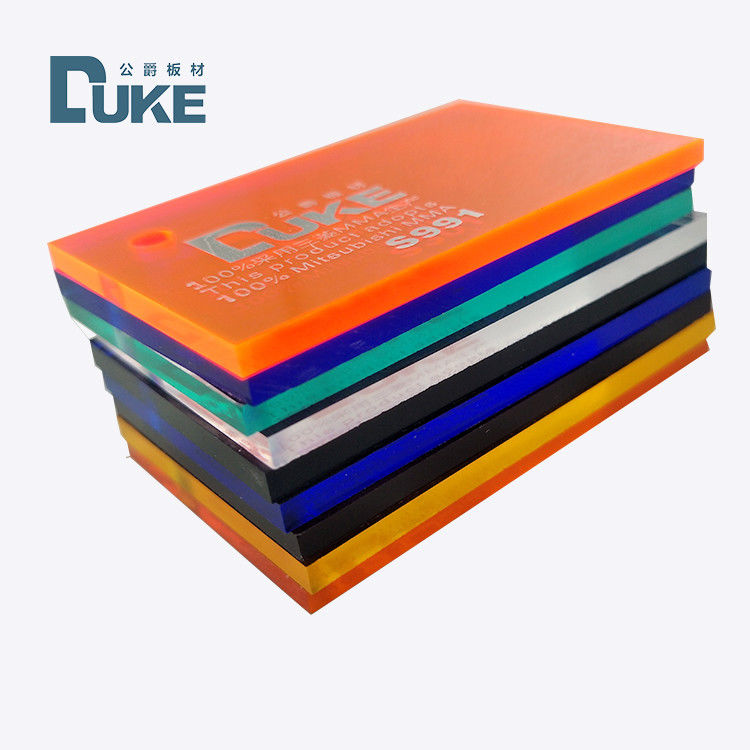 Lembaran Akrilik Murni 100% Duke 2-40mm Ketebalan untuk Iklan Ukiran & Pemotongan Berwarna Kustom