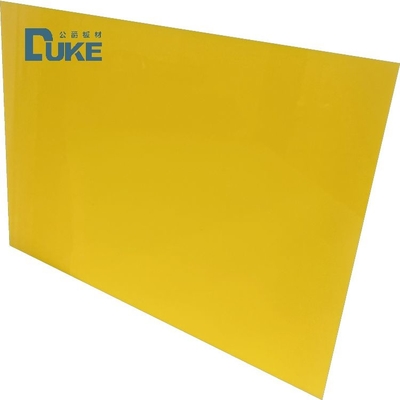 Laser Cut Ukiran tebal mengkilap Opaque Kuning Cast Lucite Acrylic Sheet Disesuaikan