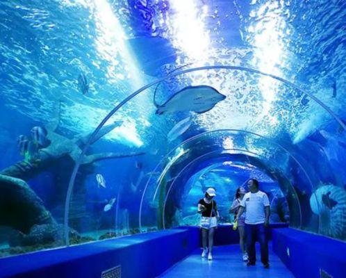 Heavy Duty tebal lempeng acrylic cast Panel transparan besar untuk akuarium Oceanarium terowongan bawah air melihat jendela